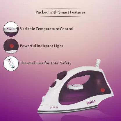 Inalsa Optra 1400 W Steam Iron  (Purple, White) Inalsa Optra 1400 W Steam Iron  (Purple, White)